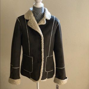 NWT Calvin Klein Faux Suede Jacket Army Green, MD